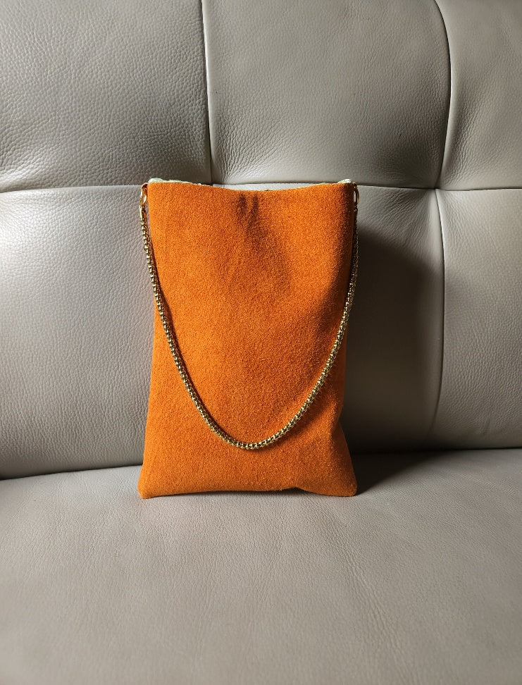 Lilliana Bag in Orange Suede